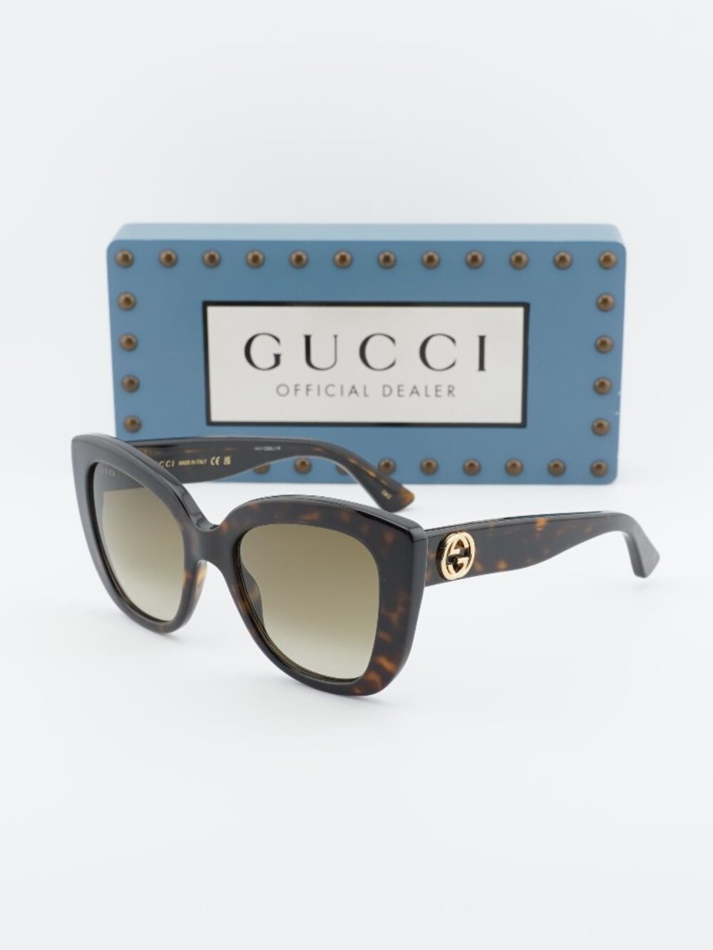 Gucci GG0327S 002 Cat Eye Sunglasses - Havana / Brown